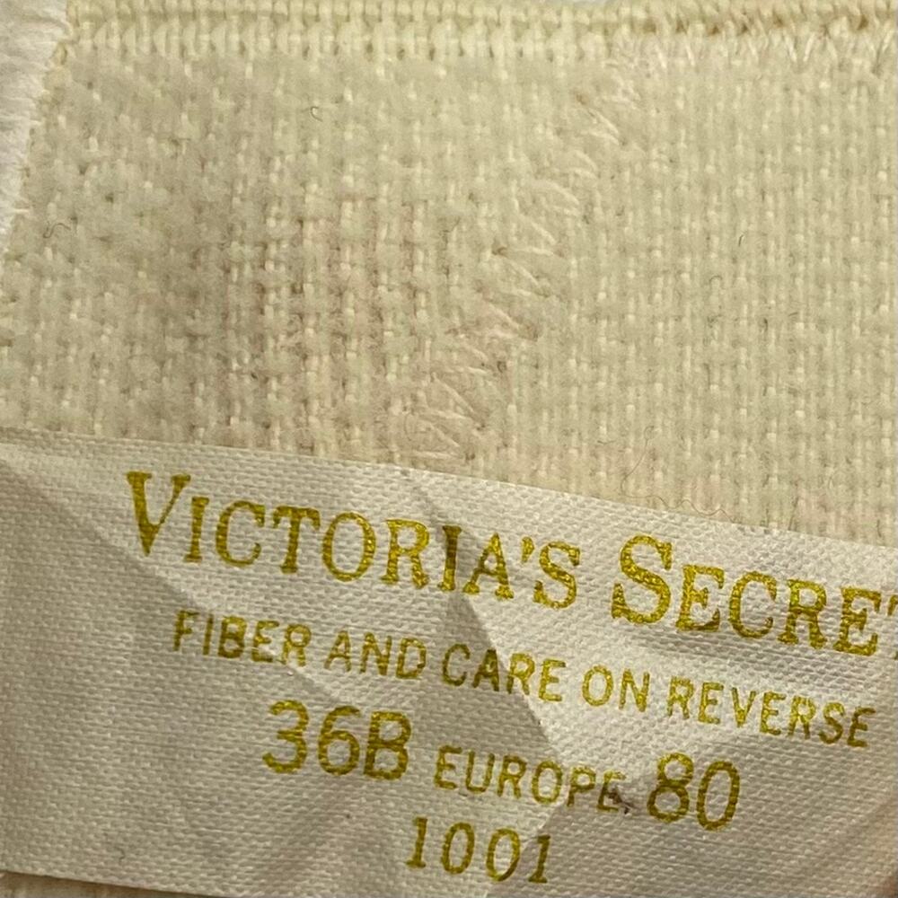 Vintage Victorias Secret Gold Label Sheer Cream Lace Corset 36B‎ Union Tag Bride - Picture 9 of 10